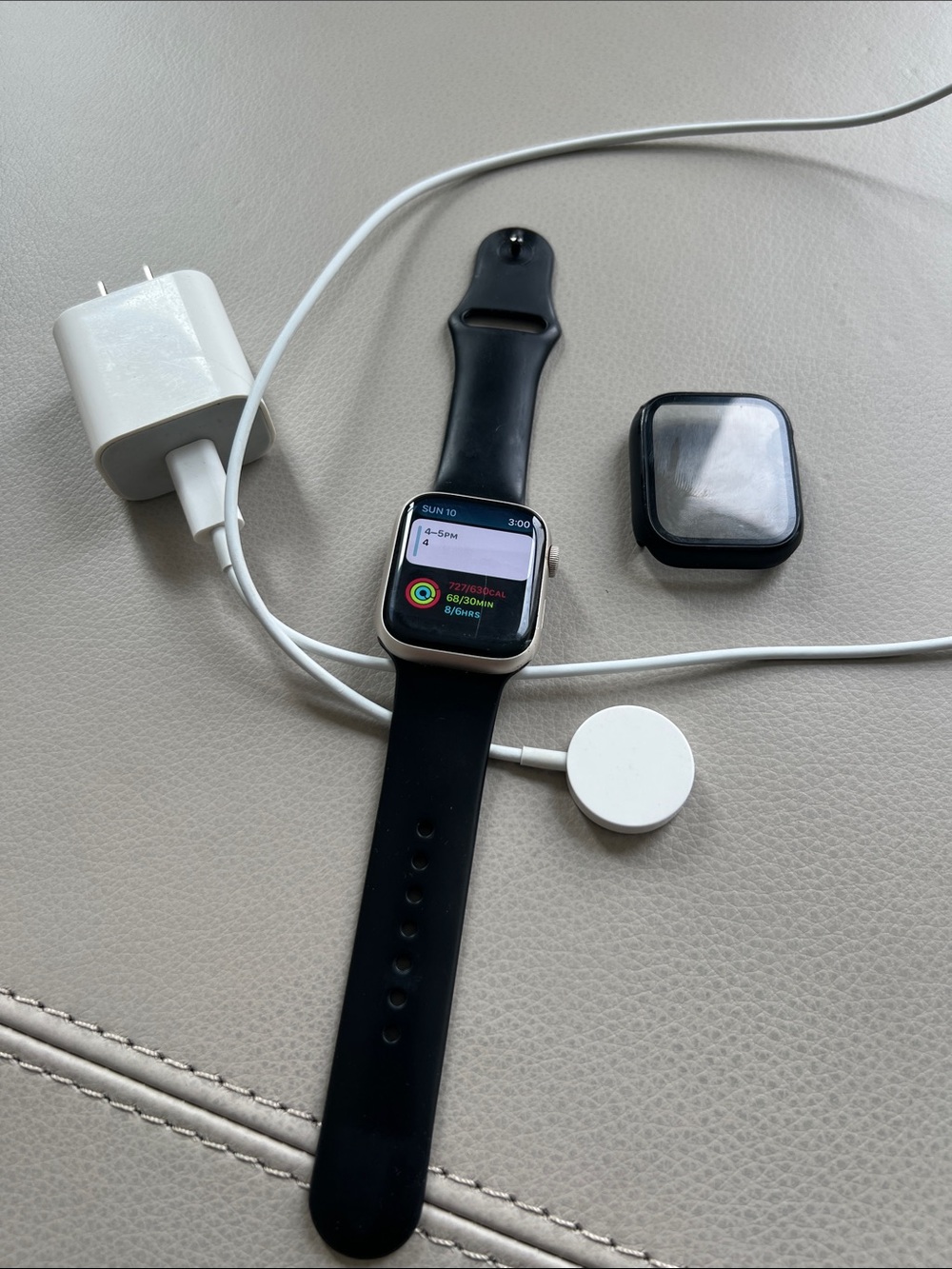 Apple Watch Series 7 Smartwatch with Black Silicone Band and Magnetic Charger - Picture 6 of 8